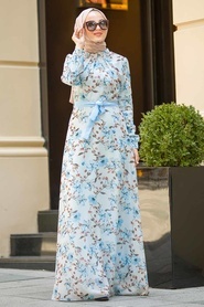Bébé Bleu - Neva Style - Robe Hijab - 815232BM - Thumbnail