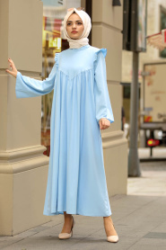 Bébé Bleu - New Kenza - Robe Hijab 3161BM - Thumbnail