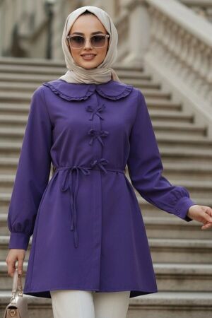 Bebe Collar Purple Modest Tunic 20274MOR 