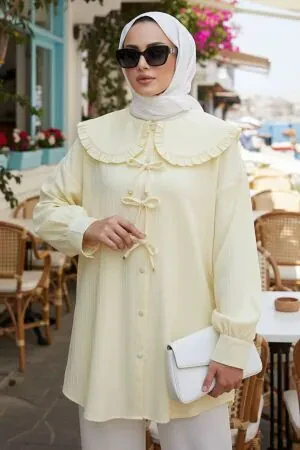 Bebe Collar Yellow Modest Tunic 11011SR 