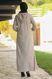 Beige Hijab Dress 2343BEJ - Thumbnail