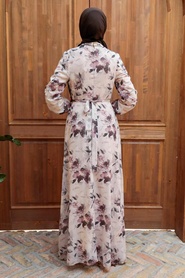 Beige Hijab Dress 279014BEJ - Thumbnail