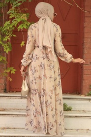 Beige Hijab Dress 279061BEJ - Thumbnail