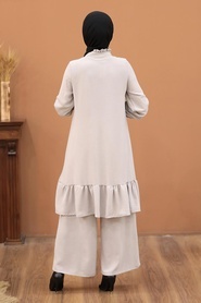 Beige Hijab Dual Suit Dress 2428BEJ - Thumbnail