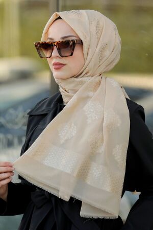Beige Hijab Shawl 7531BEJ 