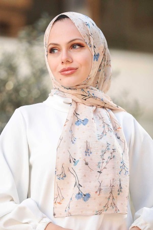 Beige Hijab Shawl 7543BEJ - 1