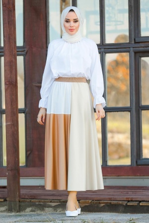 Beige Hijab Skirt 22151BEJ - 1