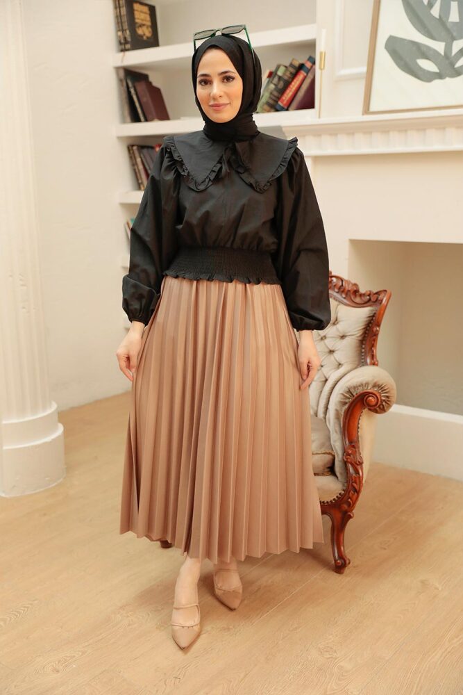 Beige Hijab Skirt 4892BEJ - 5