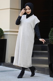Beige Hijab Sweater 10111BEJ - Thumbnail