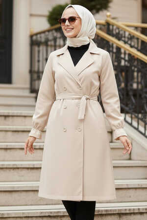 Beige Hijab Trenchcoat 5836BEJ - 1