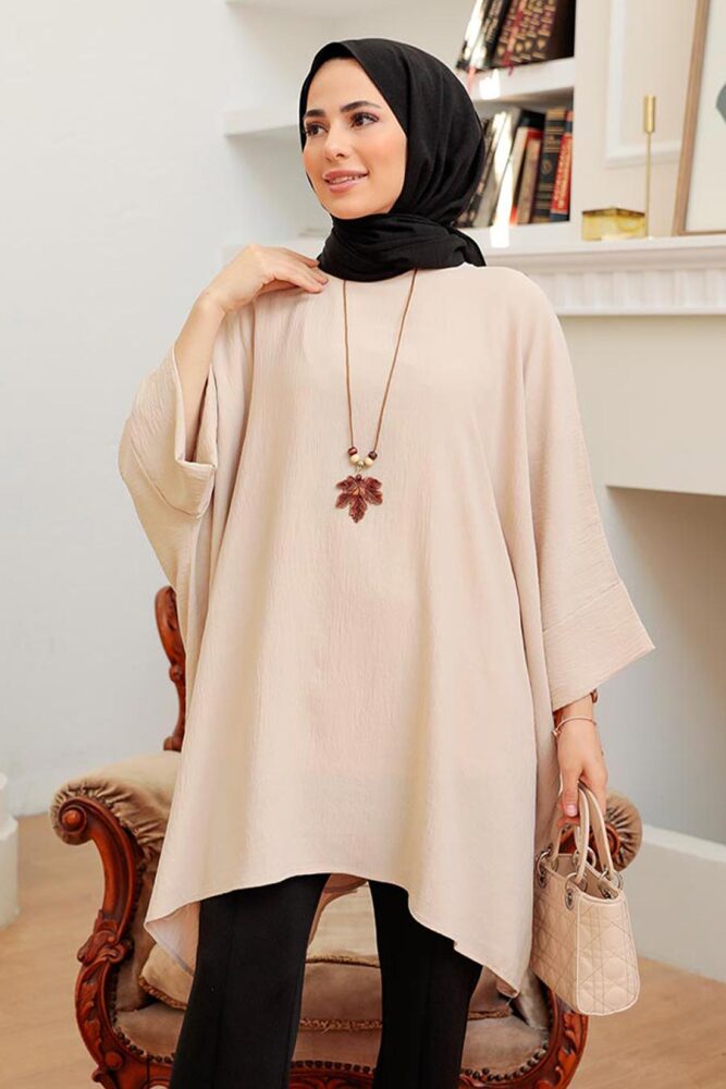 Beige Hijab Tunic 40760BEJ - 3
