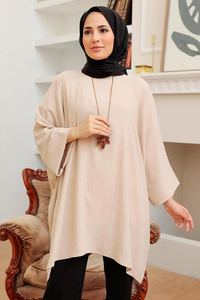 Beige Hijab Tunic 40760BEJ - 1