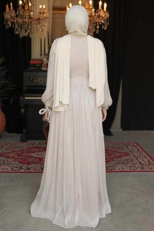 Beige Modest Prom Dress 44591BEJ - 5