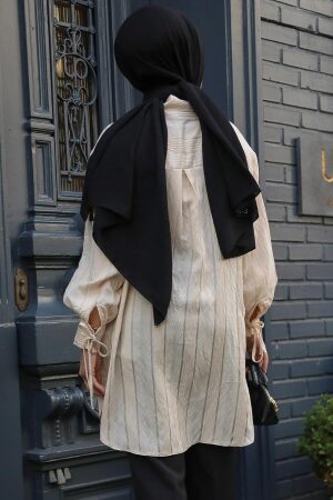 Beige Modest Top 10510BEJ - 3