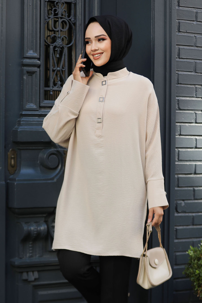 Beige Modest Top 41261BEJ - 1