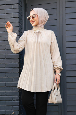 Beige Modest Top 41391BEJ - 1