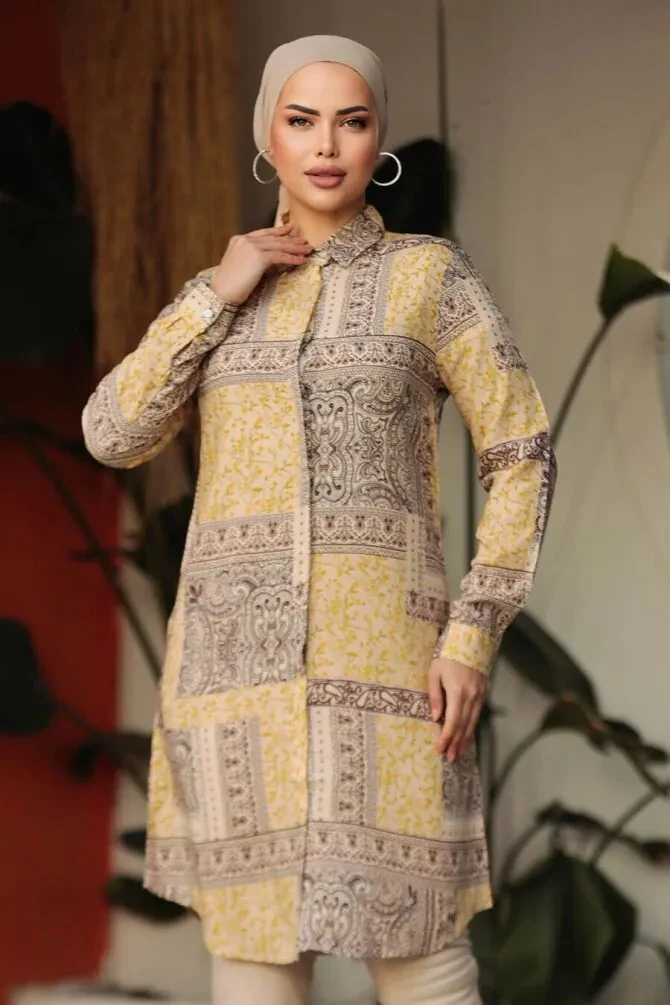 Beige Modest Tunic 11561BEJ - 1