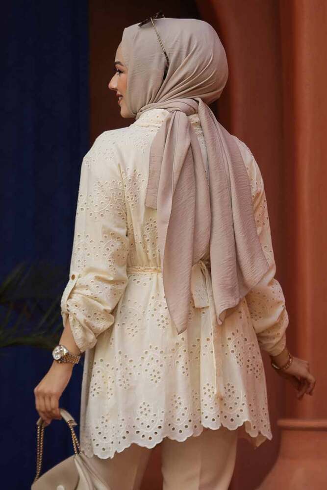 Beige Modest Tunic 14252BEJ - 3