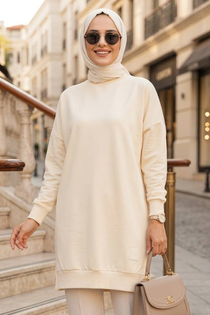 Beige Modest Tunic 30644BEJ - 1