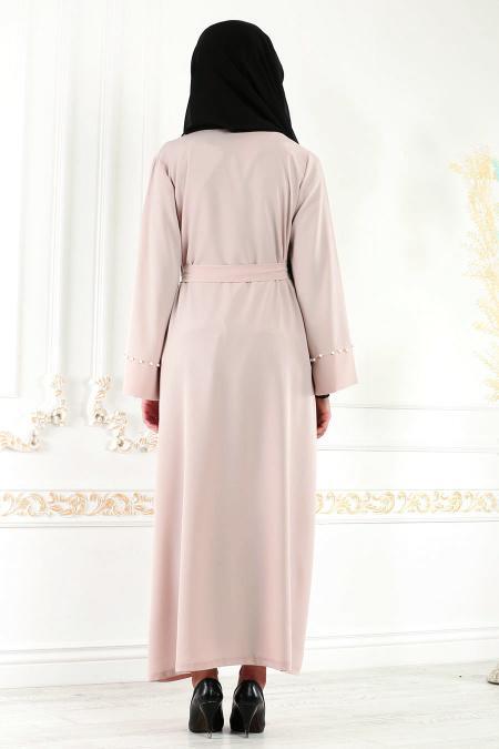 Beige - Nayla Collection - Abaya Décontracté 4752BEJ - 3