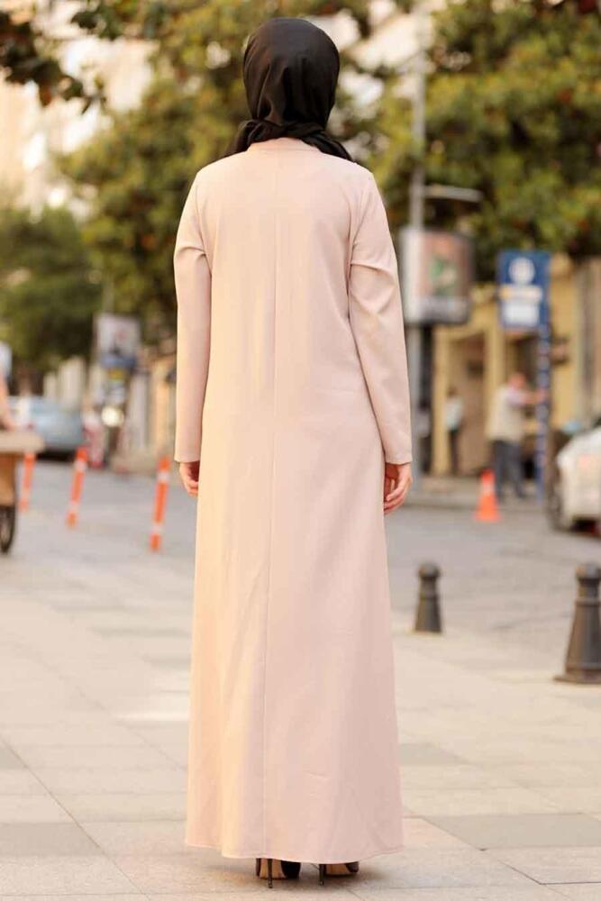 Beige - Nayla Collection - Abaya Turque - 5015BEJ - 2