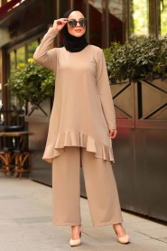 Beige - Nayla Collection - Combination Hijab - 153BEJ - Thumbnail