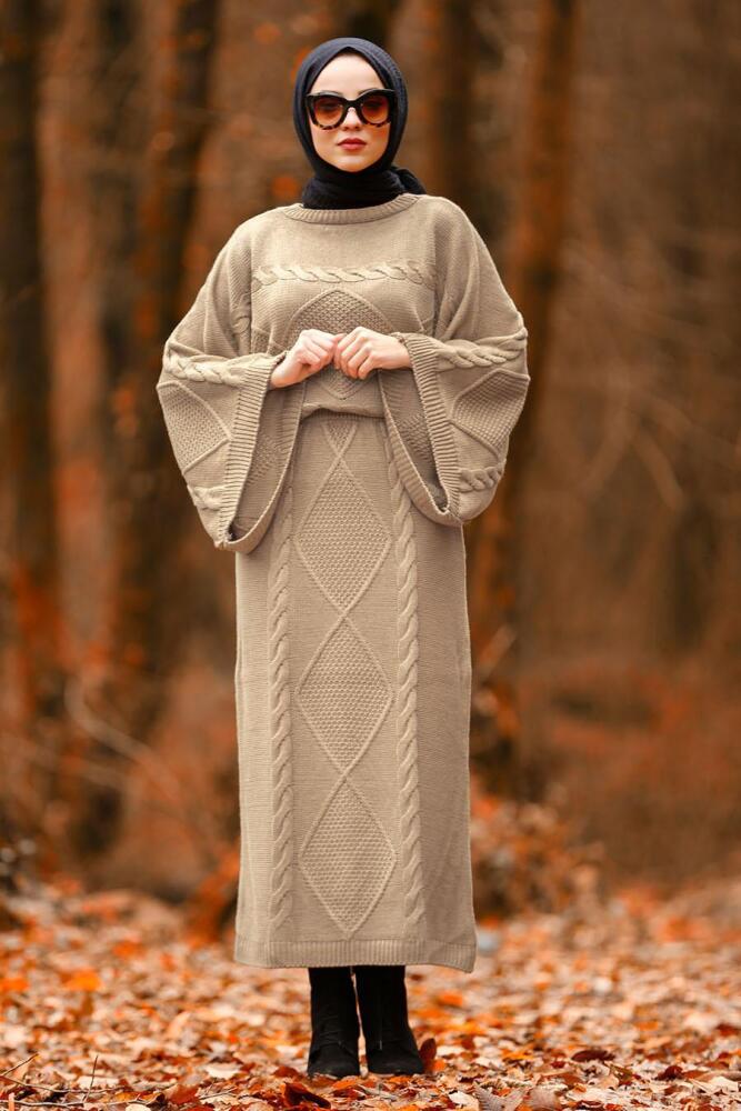 Beige - Nayla Collection - Combination Hijab 2110BEJ - 1