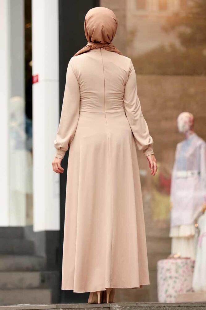 Beige - Nayla Collection - Robe Hijab - 157BEJ - 2