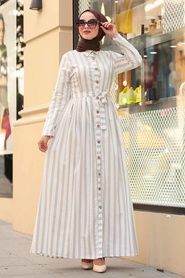 Beige - Nayla Collection - Robe Hijab - 162461BEJ - Thumbnail