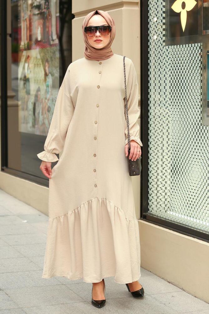 Beige - Nayla Collection - Robe Hijab 31201BEJ - 1