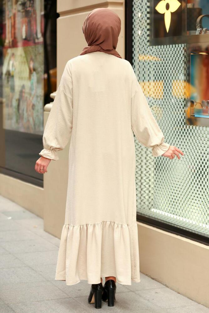 Beige - Nayla Collection - Robe Hijab 31201BEJ - 2