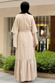 Beige - Nayla Collection - Robe Hijab - 4274BEJ - Thumbnail