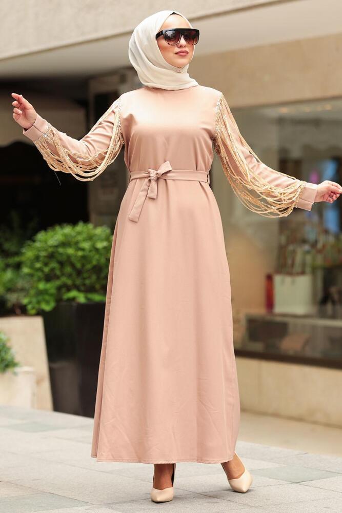 Beige - Nayla Collection - Robe Hijab - 5010BEJ - 1