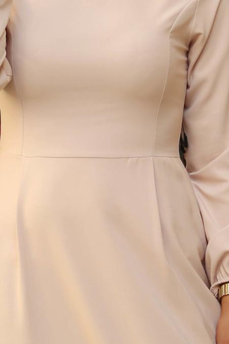 Beige - Nayla Collection - Robe Hijab 78301BEJ - 2