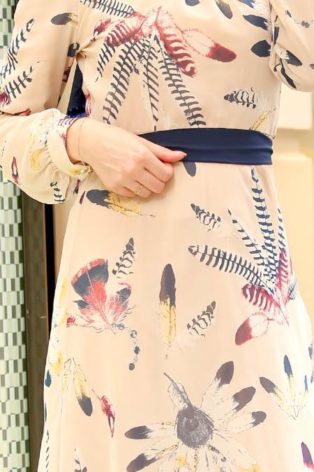 Beige - Nayla Collection - Robe Hijab 81524BEJ - 3