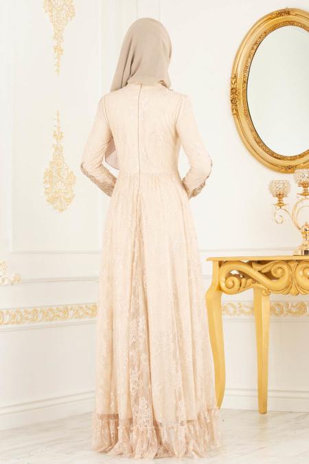 Beige - Nayla Collection - Robes de Soirée 37401BEJ - 6