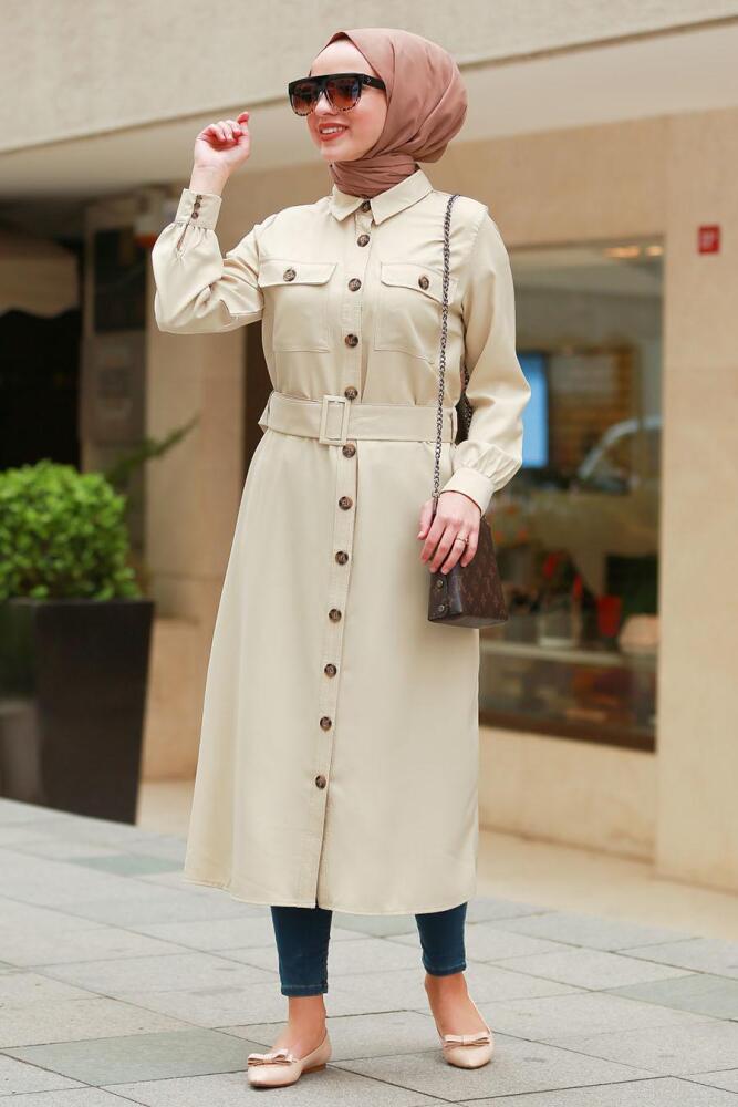 Beige - Nayla Collection - Tunique Hijab 5733BEJ - 1