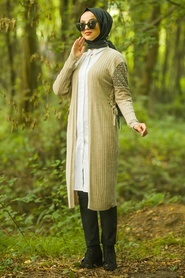 Beige - Neva Style - Cardigan Hijab - 1404BEJ - Thumbnail