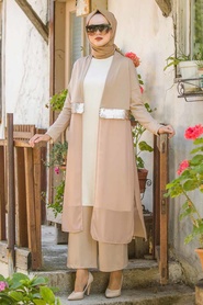 Beige - Neva Style - Combination Hijab - 148BEJ - Thumbnail