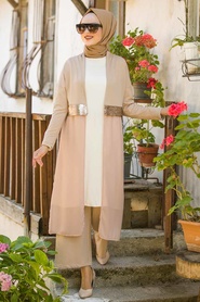 Beige - Neva Style - Combination Hijab - 148BEJ - Thumbnail