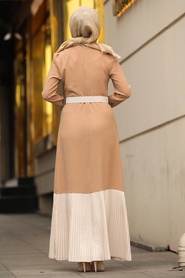 Beige-Neva Style-Hijab Robe-11073BEJ - Thumbnail