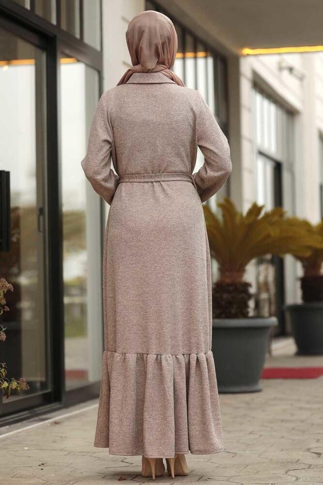 Beige - Neva Style - Robe Hijab - 12071BEJ - 2