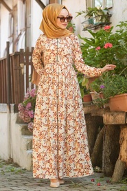 Beige - Neva Style - Robe Hijab - 3375BEJ - Thumbnail