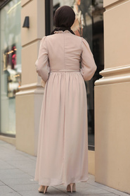 Beige - Neva Style - Robe Hijab - 51202BEJ - Thumbnail