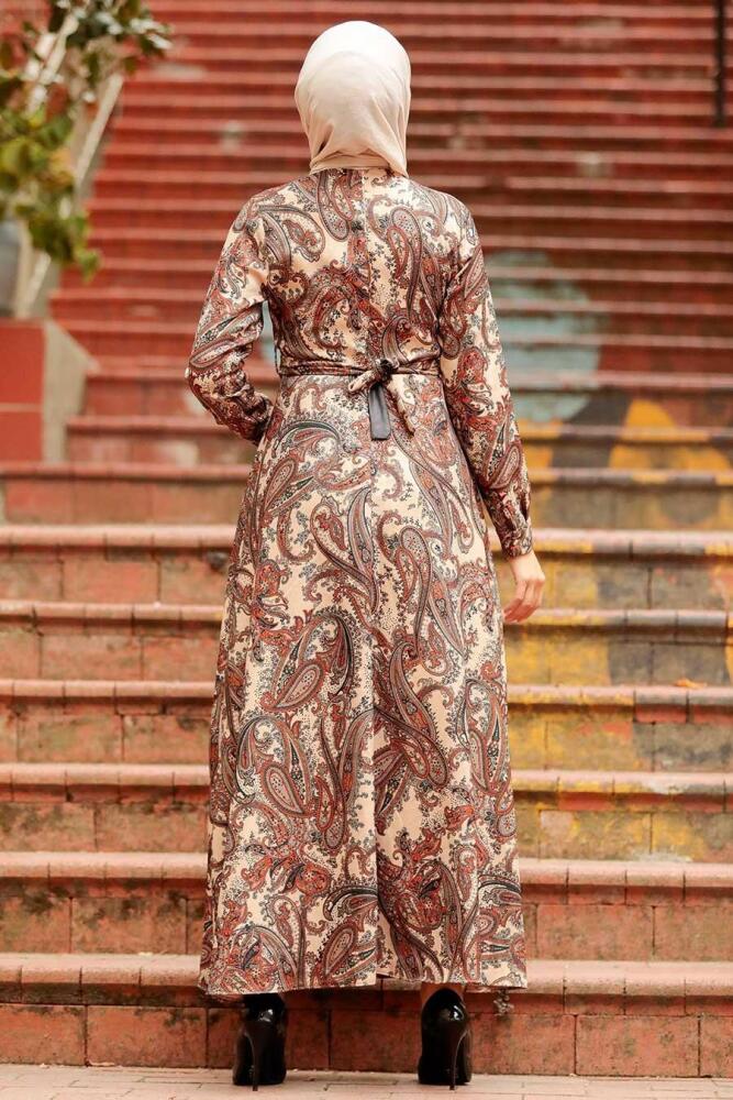 Beige - Neva Style - Robe Hijab - 7591BEJ - 2