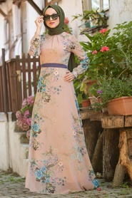 Beige - Neva Style - Robe Hijab - 815214BEJ - Thumbnail