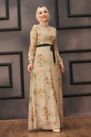 Beige - Neva Style - Robe Hijab - 815221BEJ - Thumbnail