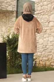 Beige - Neva Style - Sweat-shirt Et Tunique Velours - 41501BEJ - Thumbnail