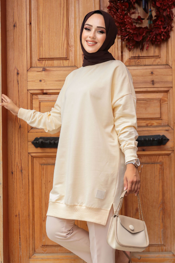 Bej Tesettür Tunik 30644BEJ - 2