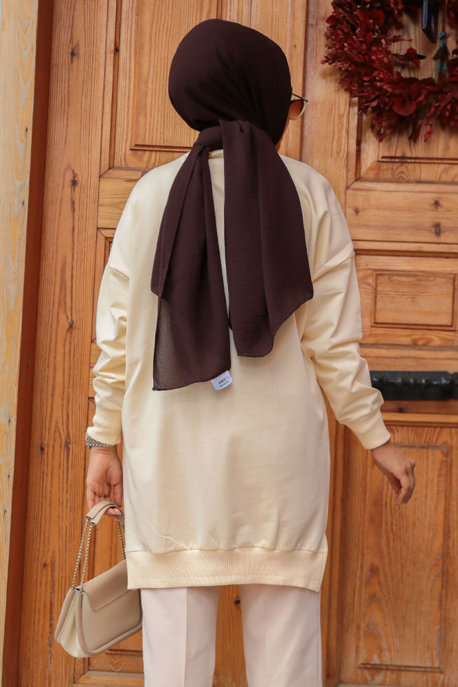 Bej Tesettür Tunik 30644BEJ - 3